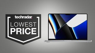 deals image: Apple MacBook Pro 14 on grey background
