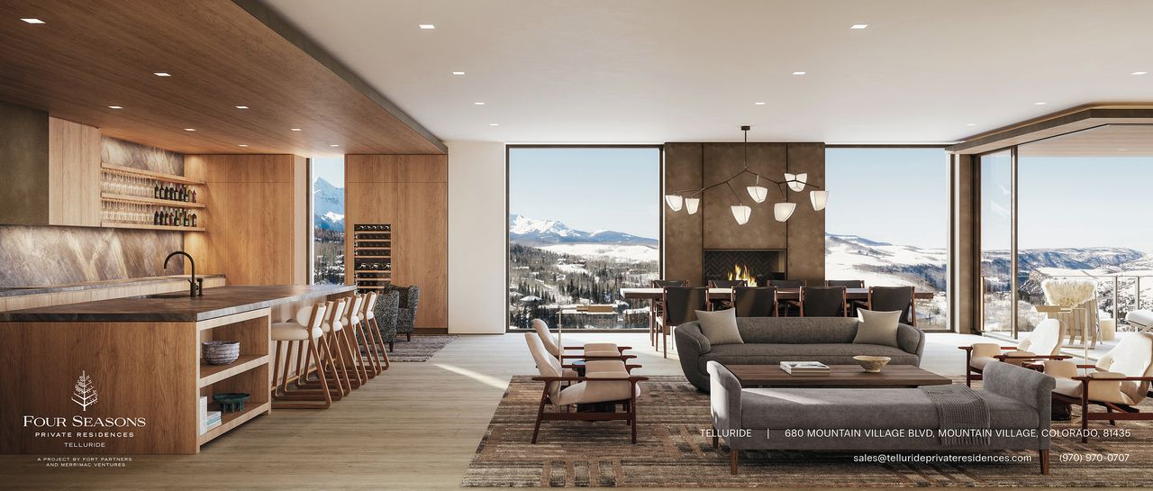 Renderings of the Four Seasons private residences project in Telluride, Colorado.