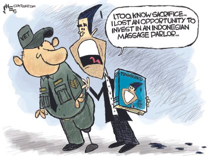 Political Cartoon U.S. Triggered Don Jr. Knows Sacrifice