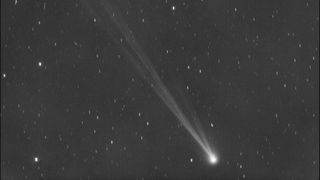 a comet in the night sky