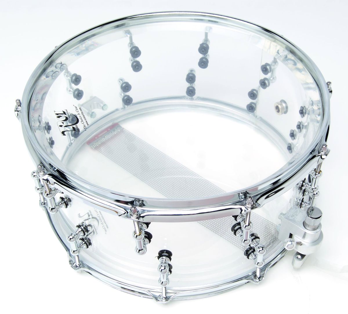 Clear shell snare drums are available in a staggering, one-inch thick acrylic