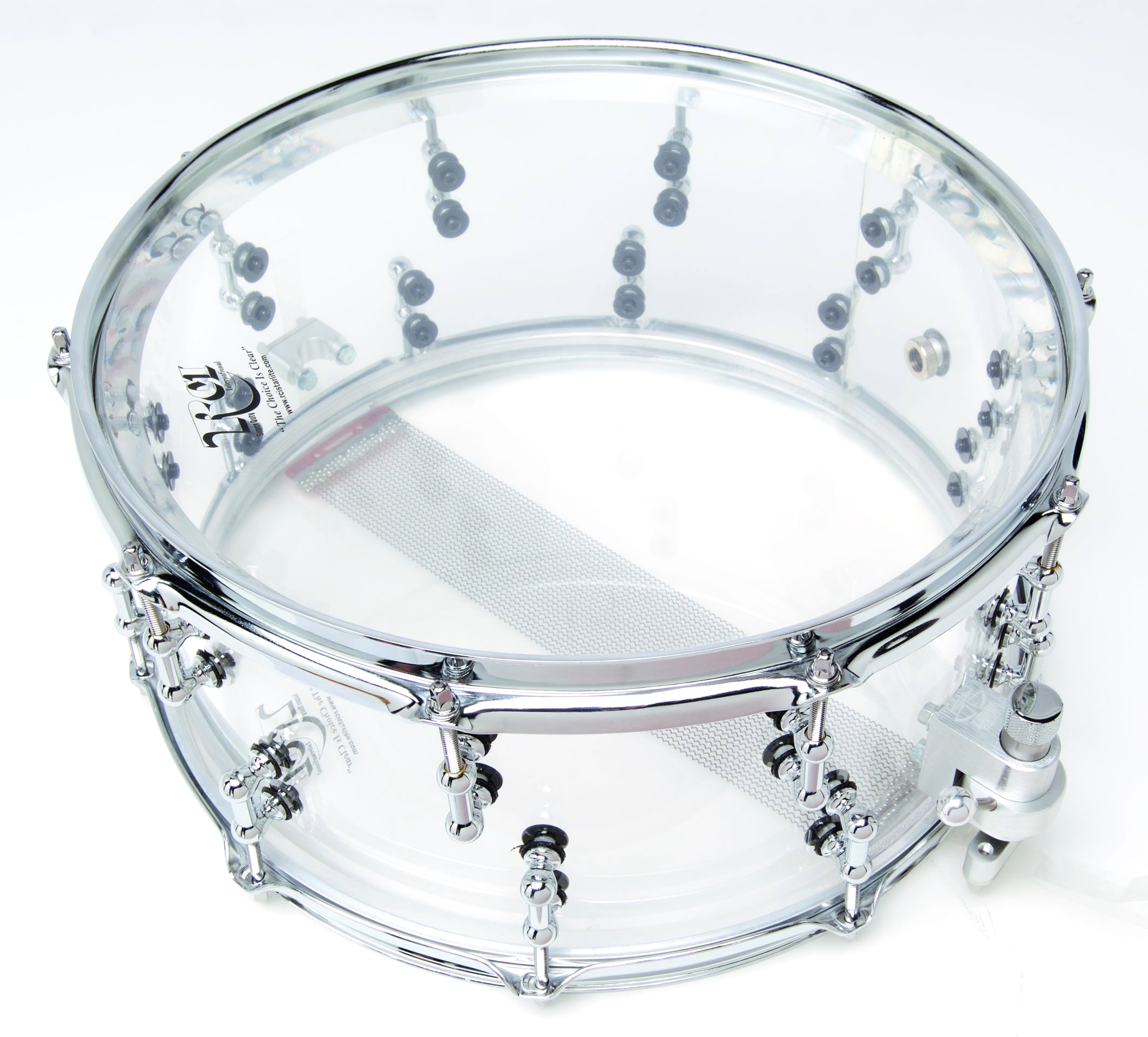 Clear shell snare drums are available in a staggering, one-inch thick acrylic