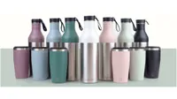 A row of Cupple bottles in different colours