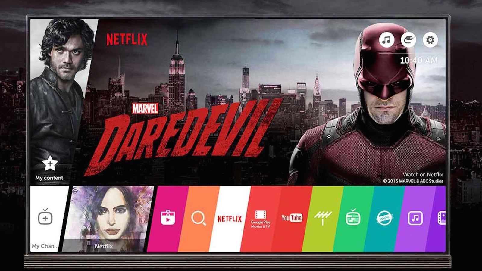 A screenshot of LG's WebOS smart TV platform.