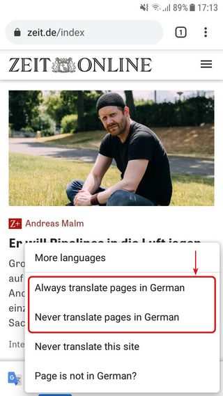 Translate Websites In Google Chrome Step 4