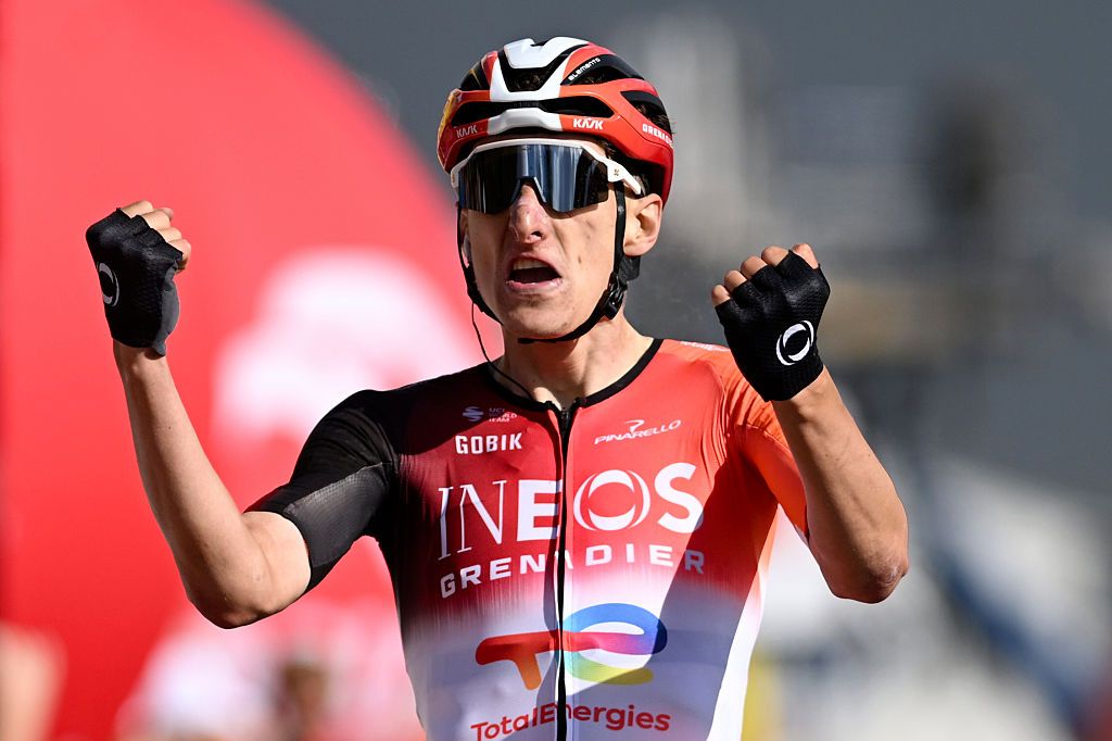 WALBRZYCH, POLAND - AUGUST 06: Ben Turner of Great Britain and Team INEOS Grenadiers celebrates at finish line as stage winner during the 82nd Tour de Pologne 2025, Stage 3 a 159.3km stage from Walbrzych to Walbrzych / #UCIWT / on August 06, 2025 in Walbrzych, Poland. (Photo by Luc Claessen/Getty Images)