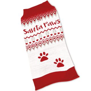 red and white pet jumper christmas designed