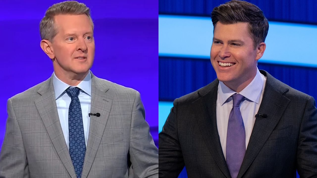 Die vier Wörter umfassende SMS in Großbuchstaben, die Ken Jennings Colin ...