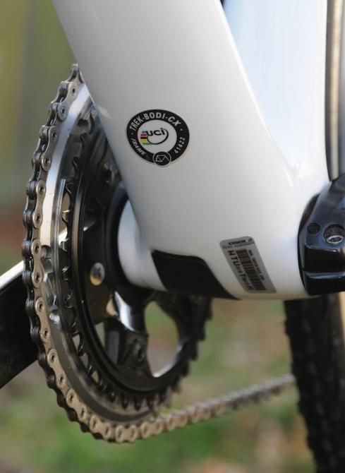 The UCI certification sticker for the Boone Disc frameset