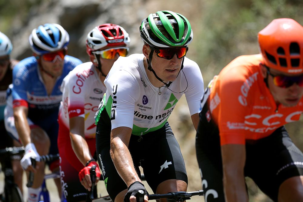 Tour de France stage 16 breakaway: Lars Bak (Dimension Data), Paul Ourselin (Total Direct Energie), Lukasz Wisniowski (CCC), Alexis Gougeard (AG2R La Mondiale), Stephane Rossetto (Cofidis).