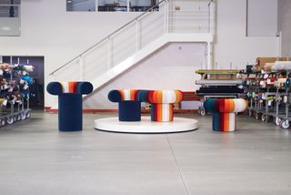 Series of colourful sofas