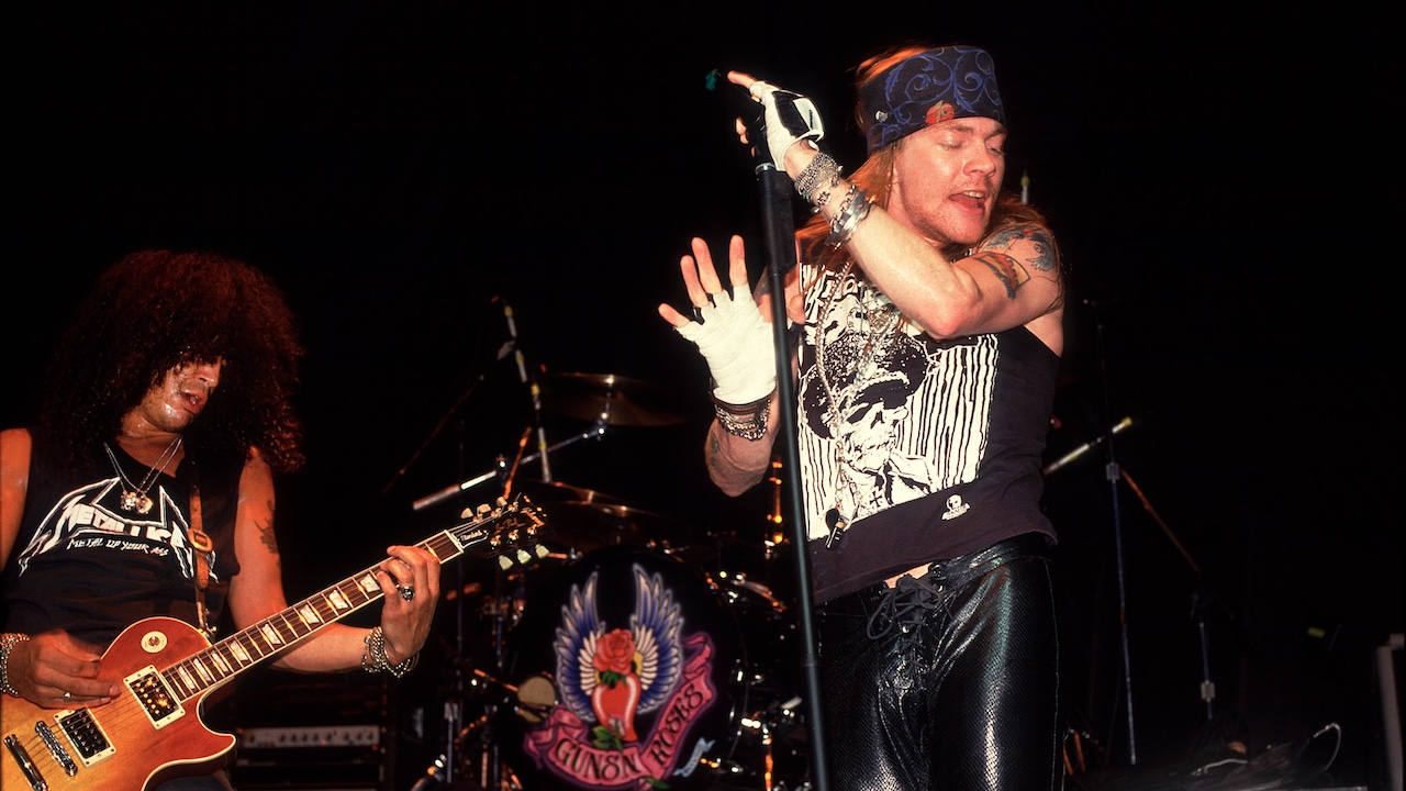 Axl and Slash at the Poplar Creek Music Theater, July 19, 1988