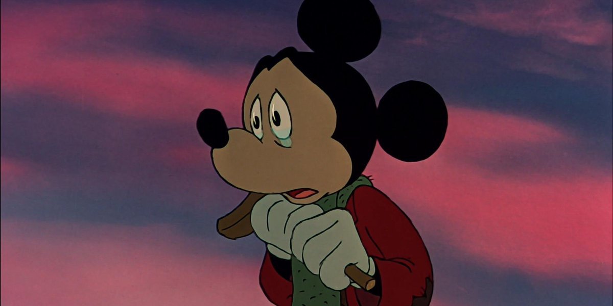 Mickey&#039;s Christmas Carol Mickey crying at twilight