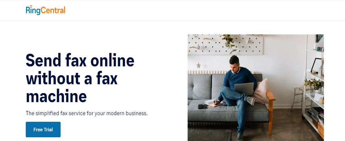 Website screenshot for RingCentral Fax