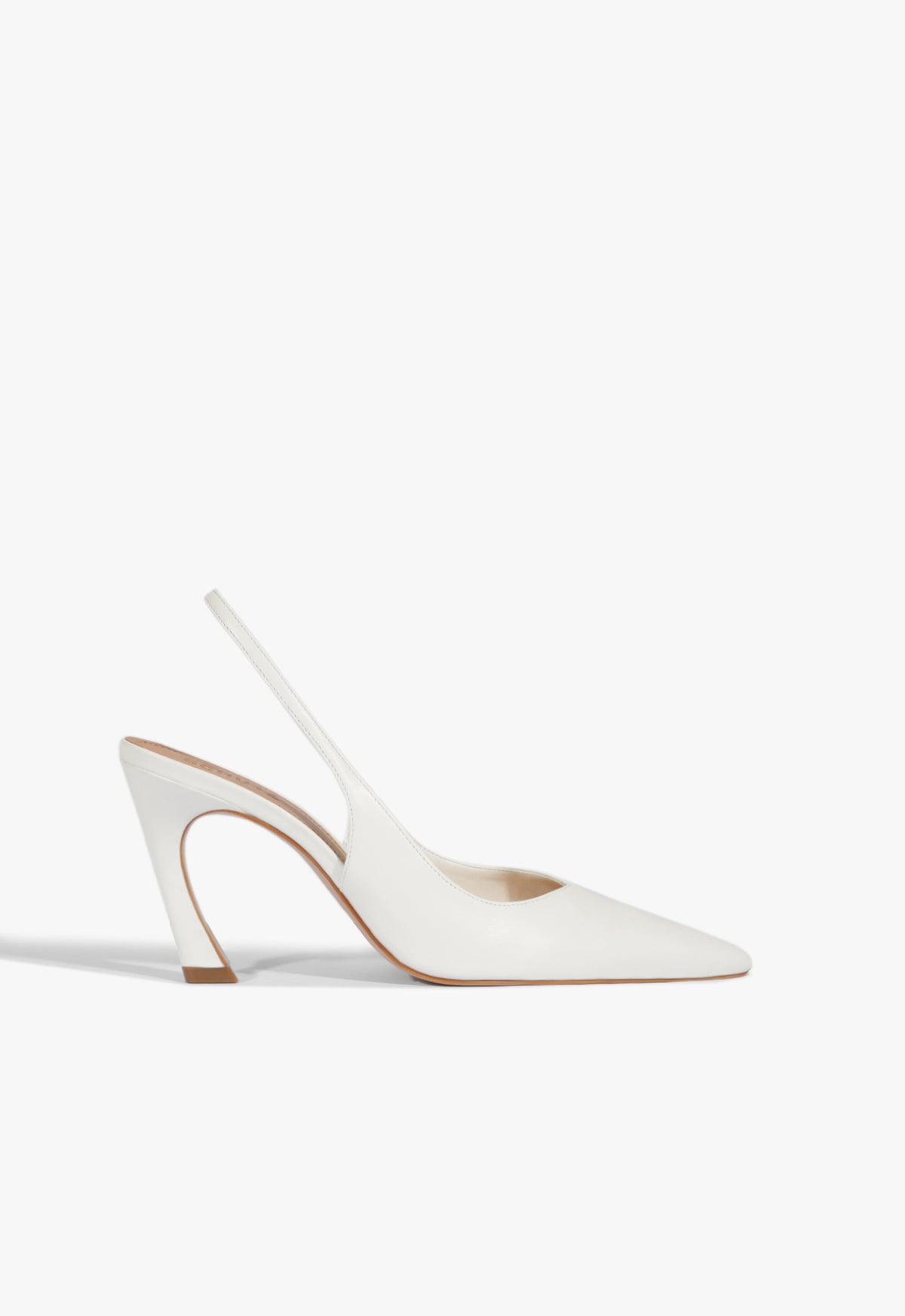 Lexi Sling Leather Pump - 5 / White / Patent