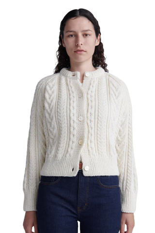 & Daughter Eske Aran Cardigan in Natural