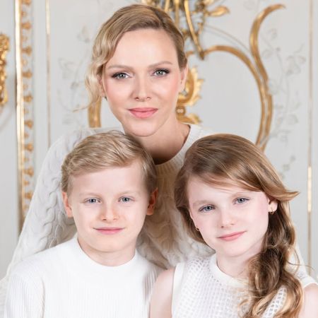 Princess Charlene poses with twin children Princess Gabriella and Prince Jacques
