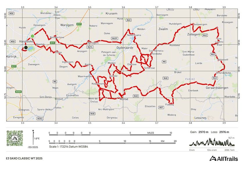 Route of the 2025 E3 Saxo Bank Classic