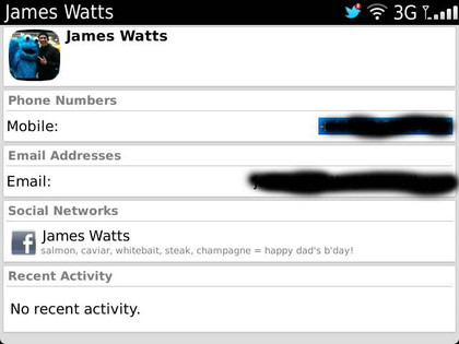 BlackBerry bold 9900: contacts