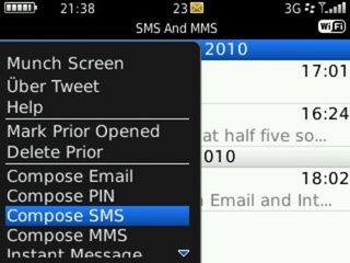BlackBerry curve 3g: compose sms