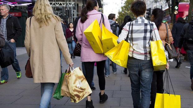 Shoppers in Oxford Street, London