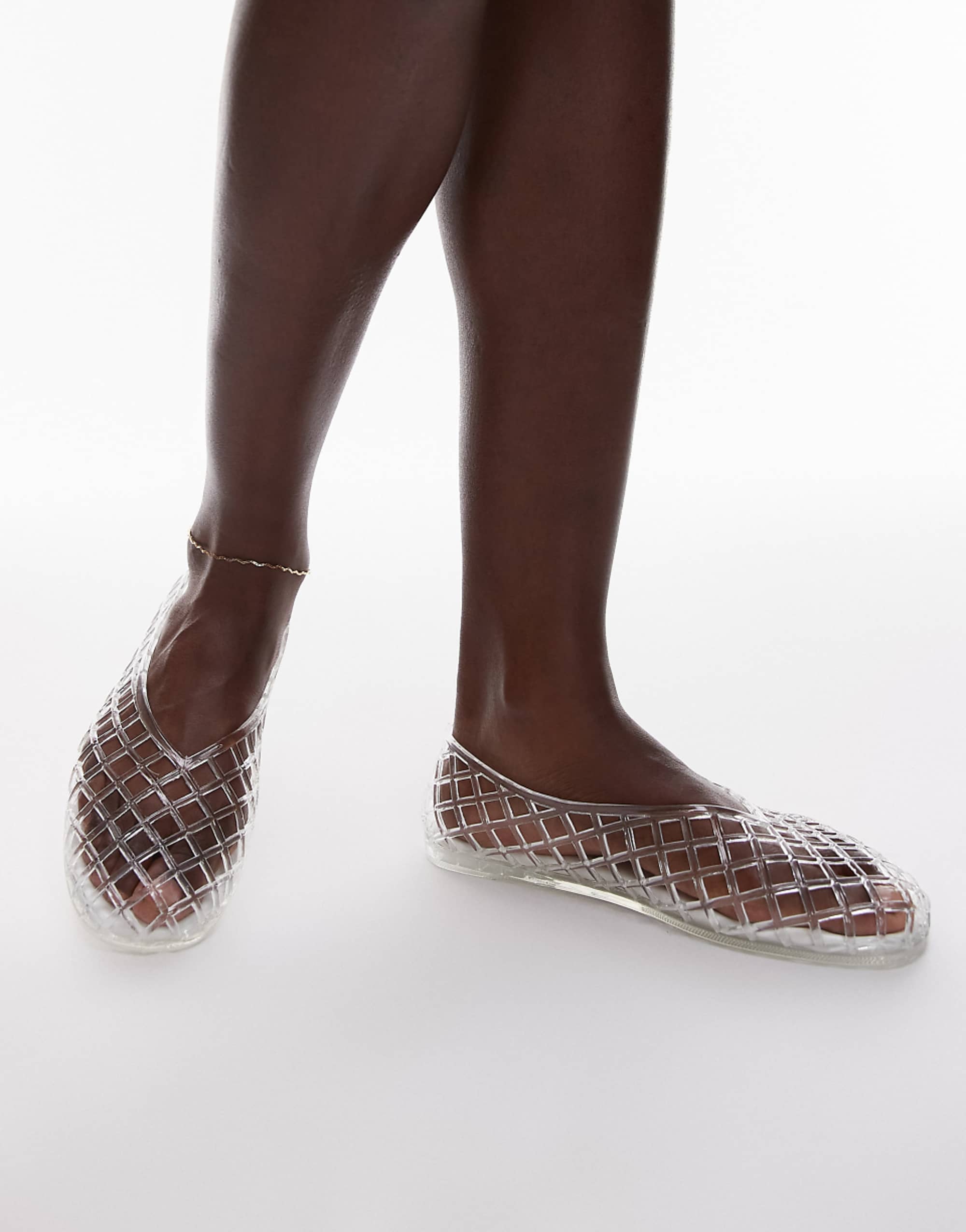 Topshop Halo Caged Jelly Shoe in Clear