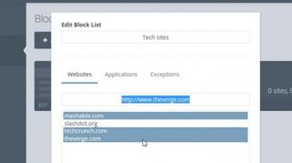 Cold Turkey default block list