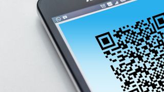 An example of a QR code on an Android phone