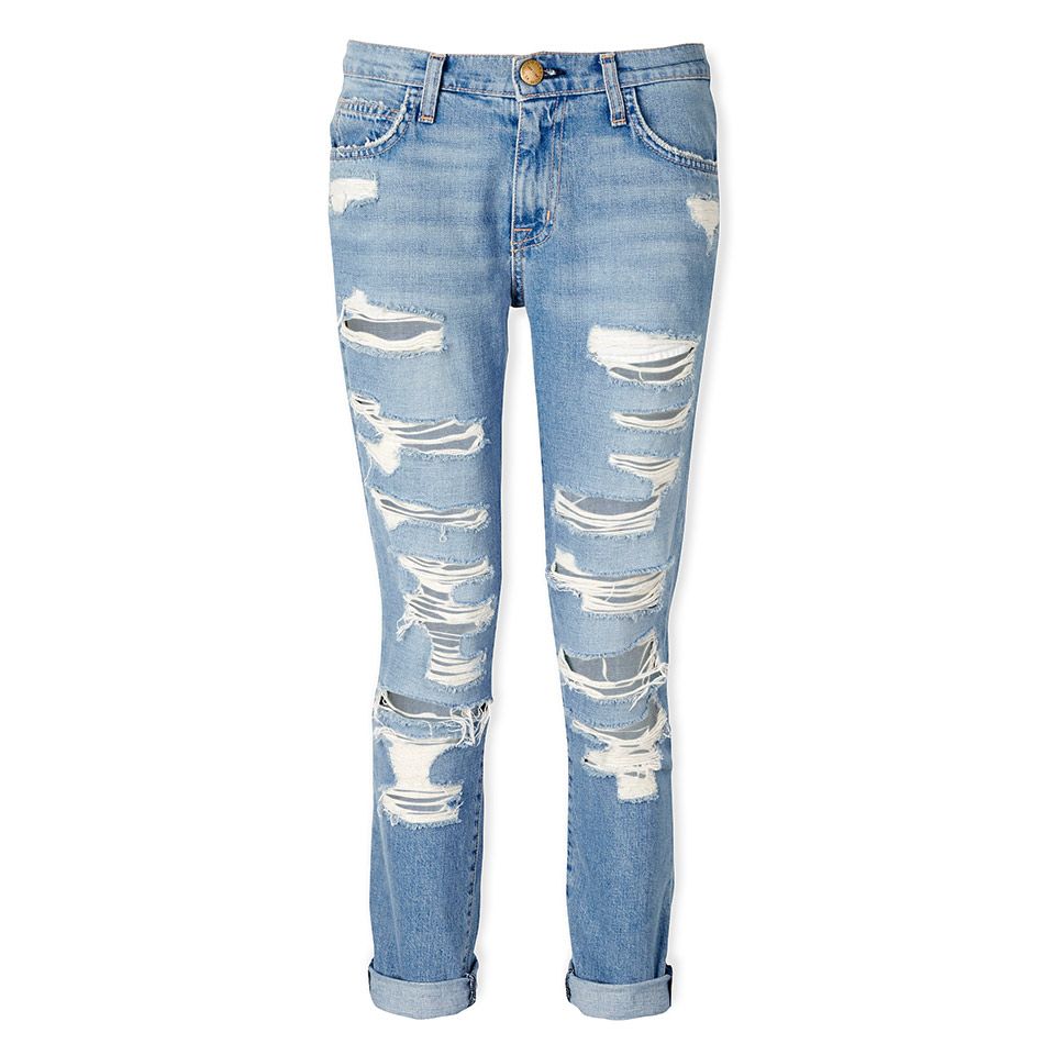 Current Elliott The Fling Slim Fit Boyfriend Jeans - Tattered Destroy