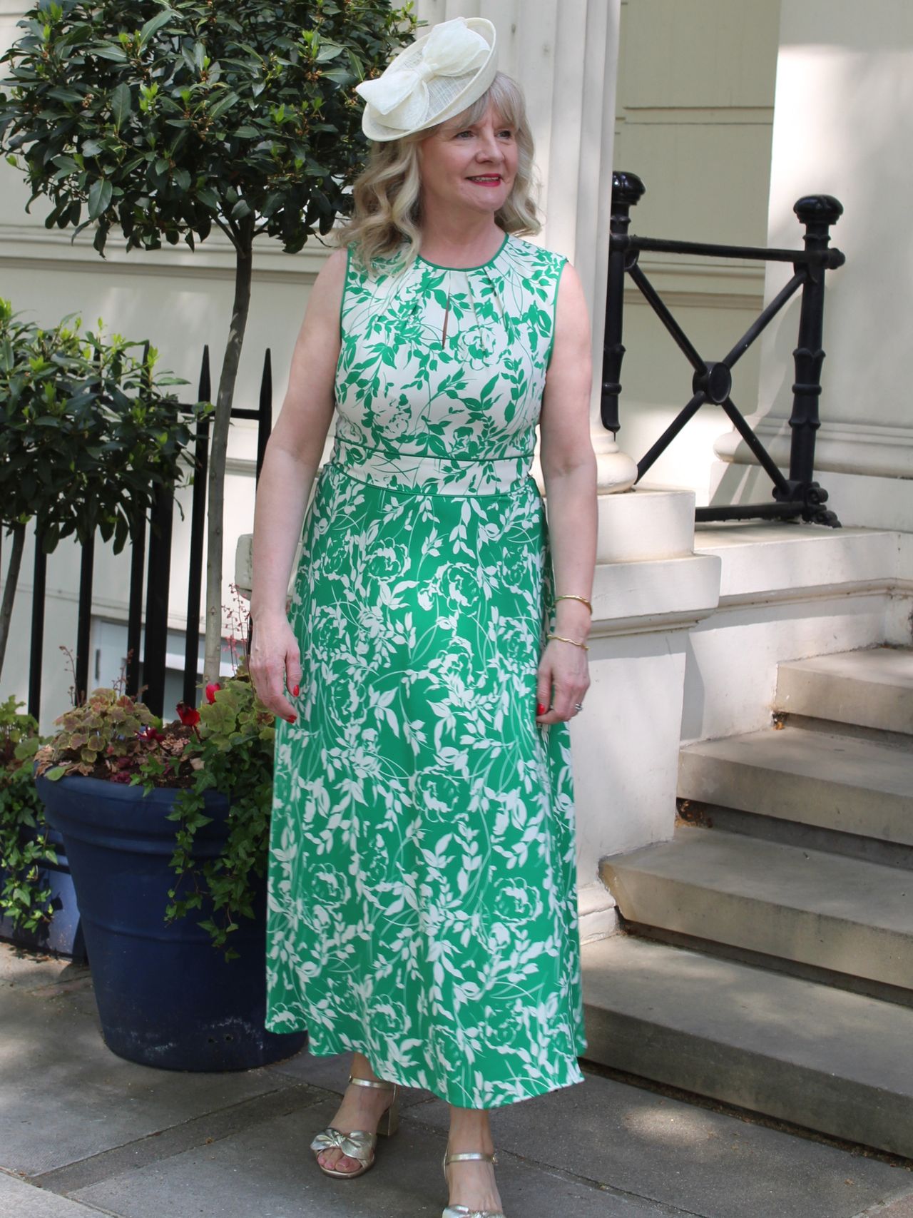 Julie Player wearing Hobbs Maddie dress