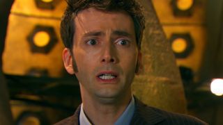 David Tennant as the 10th Doctor looking sad before regenerating.