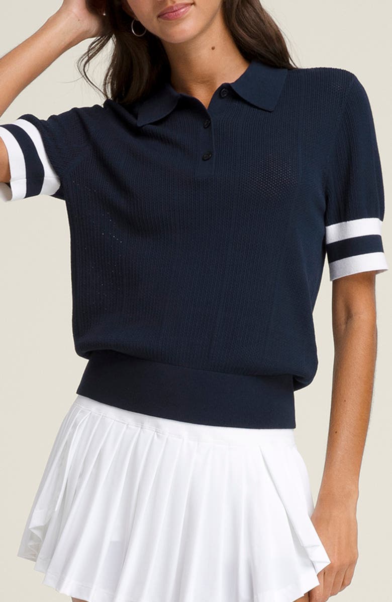Essex Mesh Stitch Polo Sweater