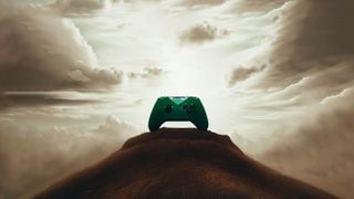 Xbox controller at the top of a hill