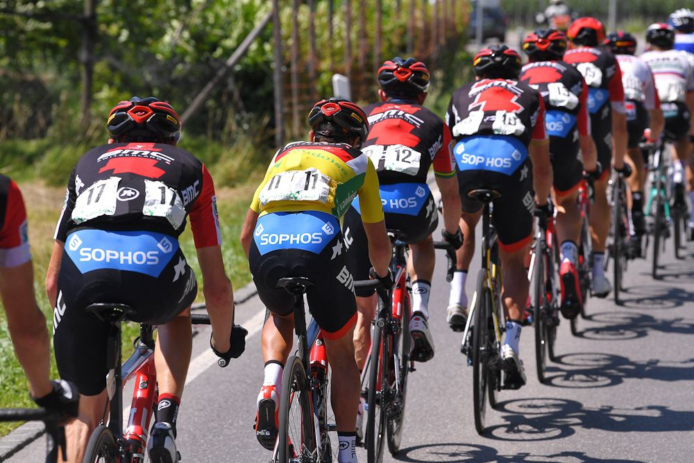Richie Porte in the peloton during stage 8 at Tour de Suisse