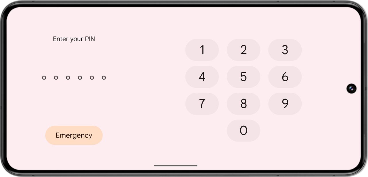 Keyguard in landscape mode