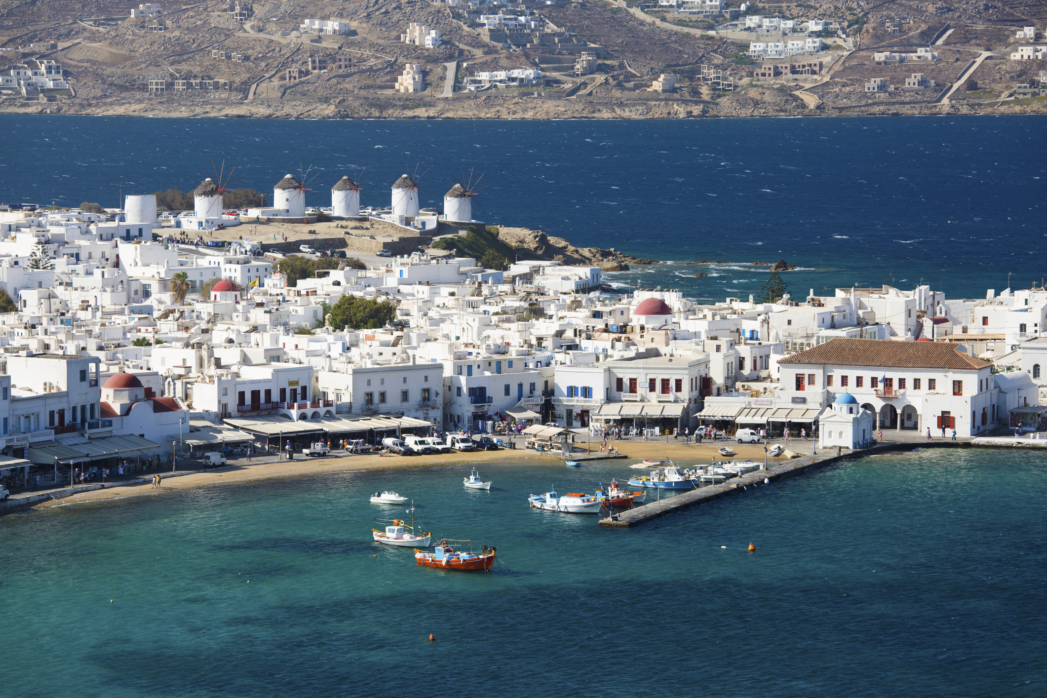 View over the harbour, Mykonos Town, Mykonos