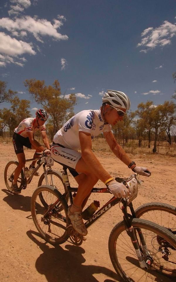 Urs Huber in the hunt during the final kilometres.