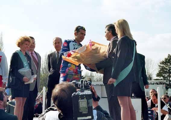 Franco Ballerini on the podium in 1995.