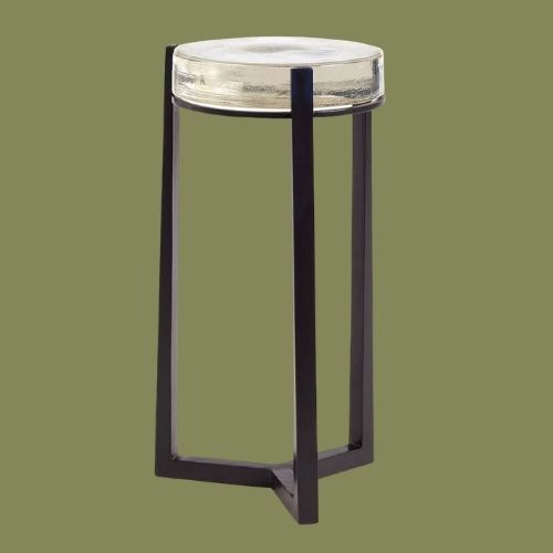 Pottery Barn UK, Cori Round Recycled Glass Accent Table