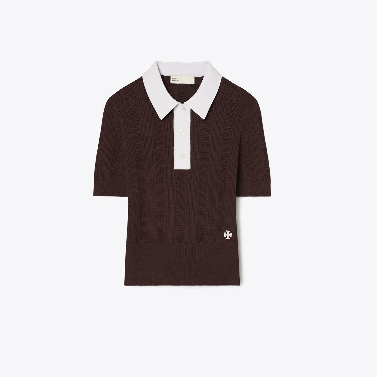Cotton Pointelle Polo in Misc, Size L