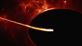 star zipping around black hole