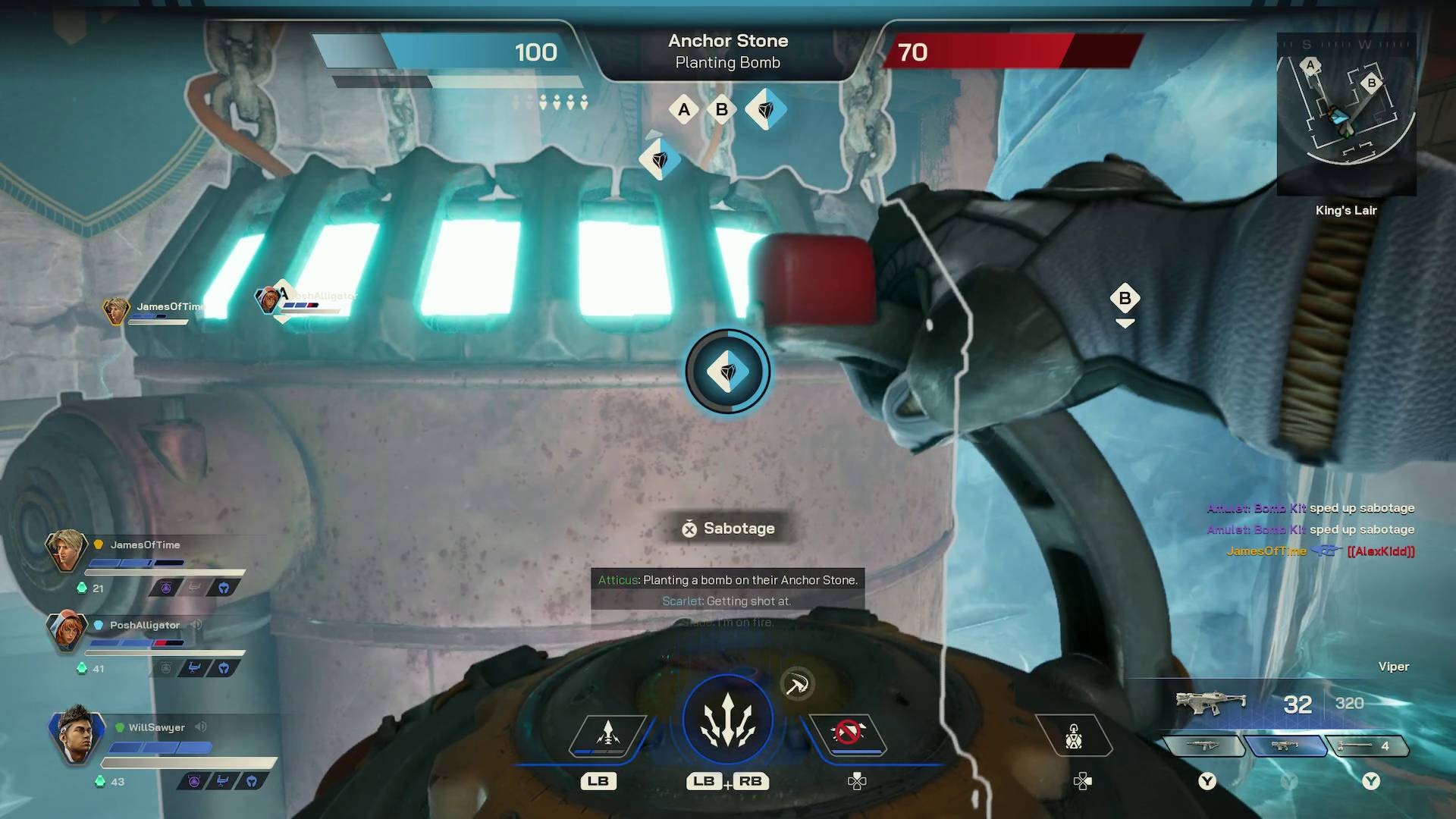 Highguard player planting bomb on enemy base's anchor stone