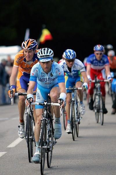 Davide Rebellin (Gerolsteiner) flanked by Dutchman Robert Gesink (Rabobank).