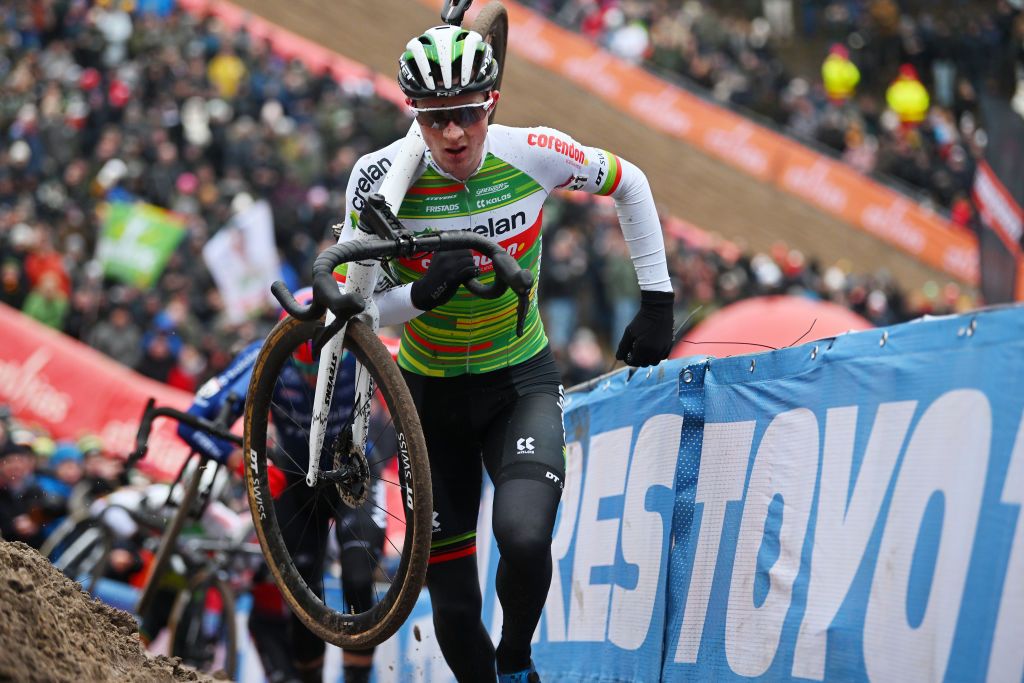 ZONHOVEN BELGIUM JANUARY 07 Toon Vandebosch of Belgium and Team CrelanCorendon competes during the 27th Zonhoven UCI CycloCross Worldcup 2024 Mens Elite on January 07 2024 in Zonhoven Belgium Photo by Luc ClaessenGetty Images