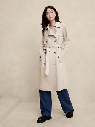 Vegan Suede Trench Coat