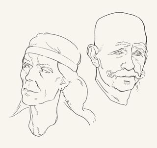 Sketches of two faces