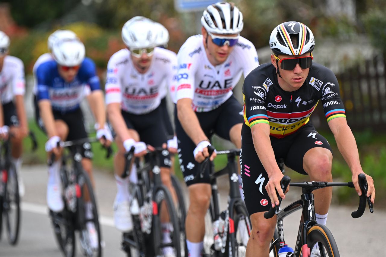 Remco Evenepoel rides on stage three of the 2024 Itzulia Basque Country