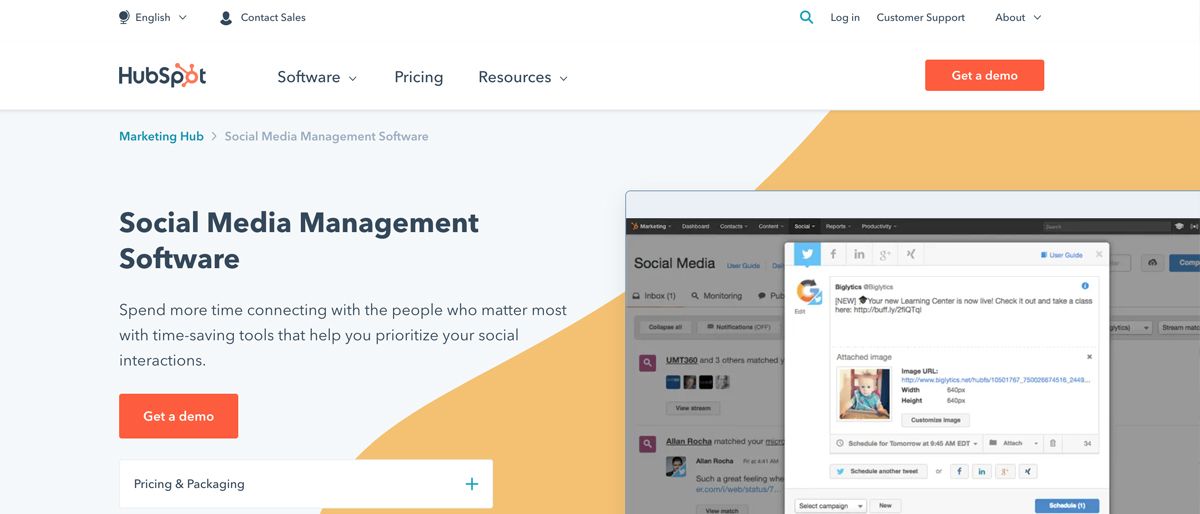 Hubspot social media management review