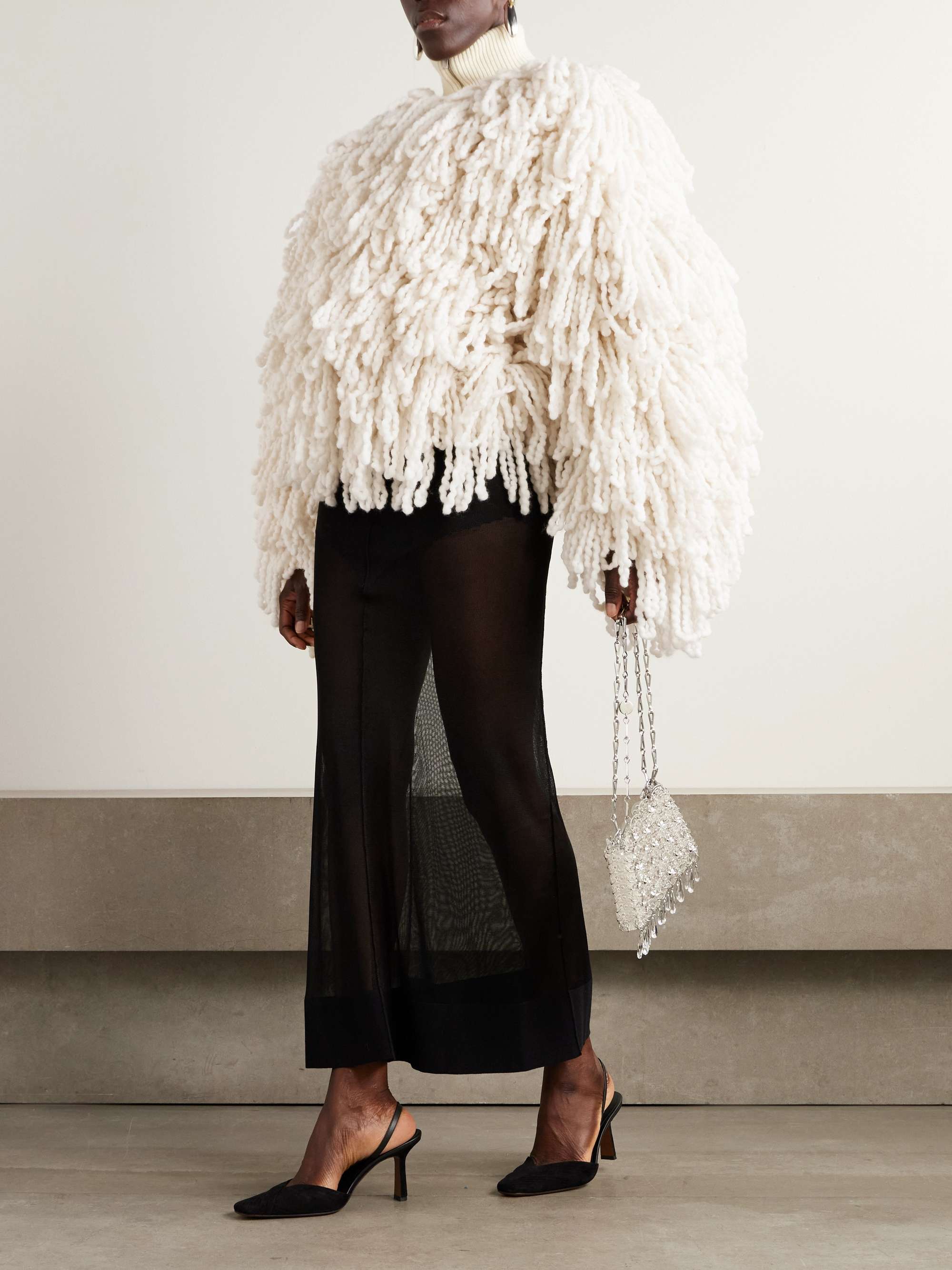 Fringed Wool-Blend Jacket