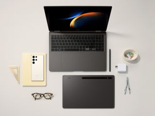 A lifestyle shot of the Samsung Galaxy Book3 Pro
